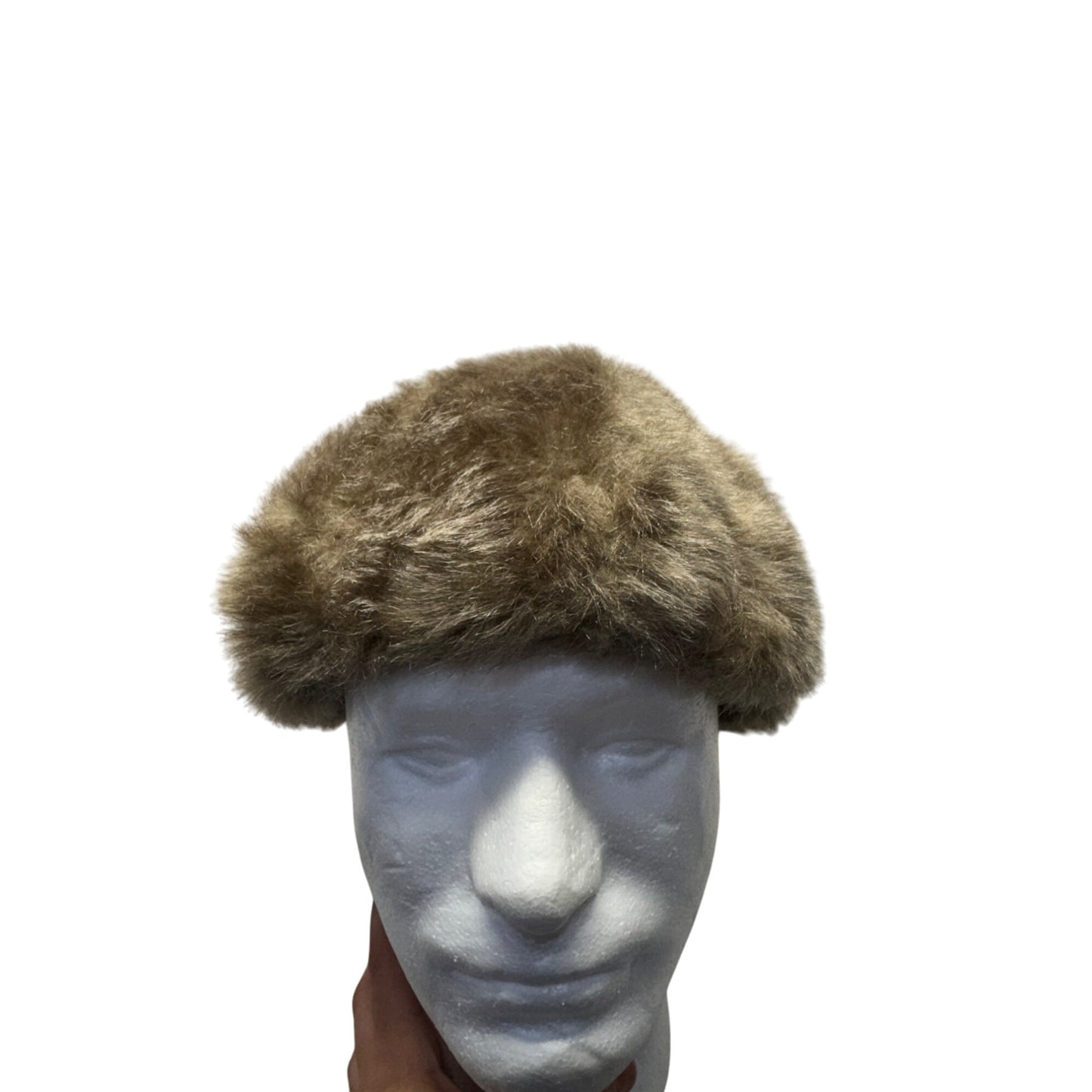 Vintage Faux Fur Brown Winter Hat Warm Lined Cap #9700
