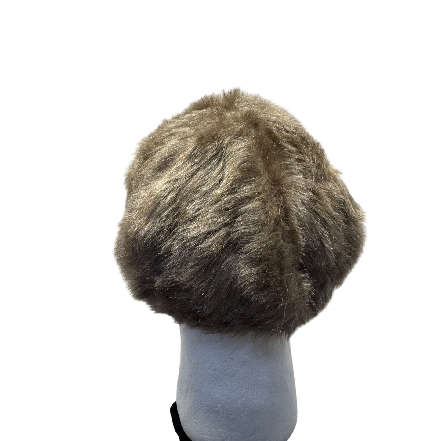 Vintage Faux Fur Brown Winter Hat Warm Lined Cap #9700