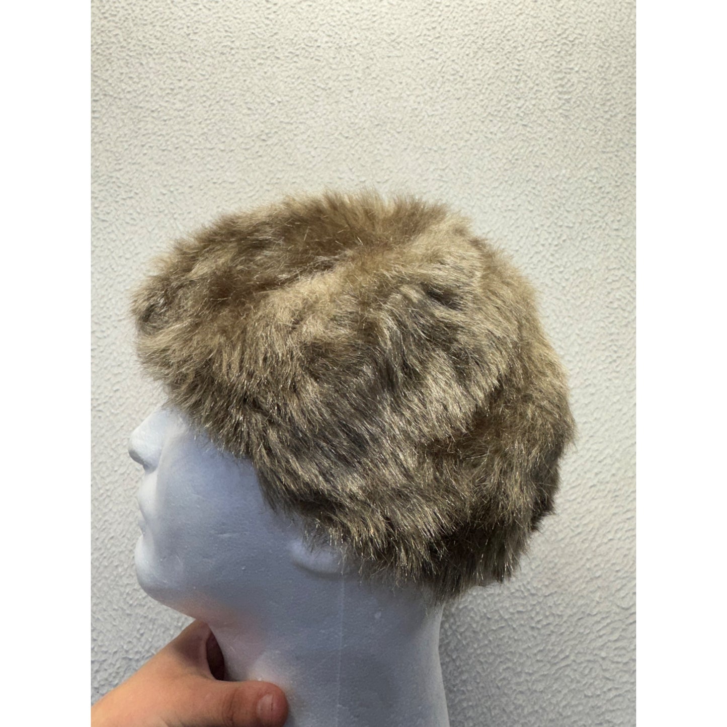 Vintage Faux Fur Brown Winter Hat Warm Lined Cap #9700