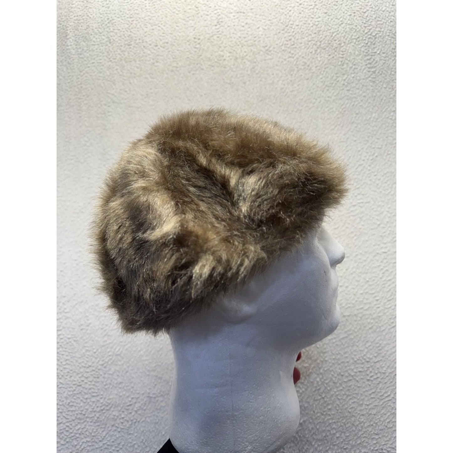 Vintage Faux Fur Brown Winter Hat Warm Lined Cap #9700
