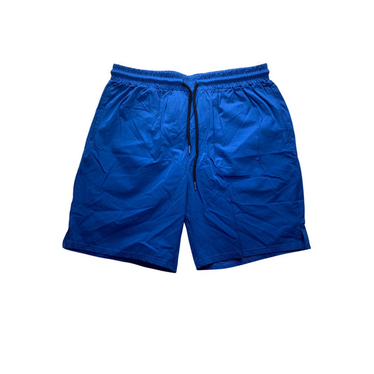 Coofandy Mens Blue Athletic Shorts Nylon/Spandex Blend #7188