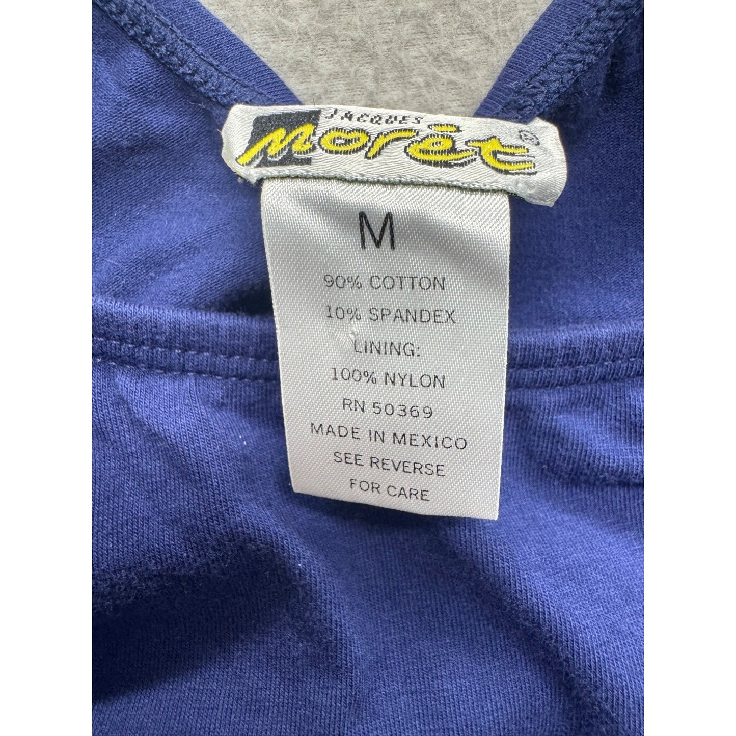 Vintage Jacques Moret Blue Racerback Tank Top M  Womens Activewear #7822