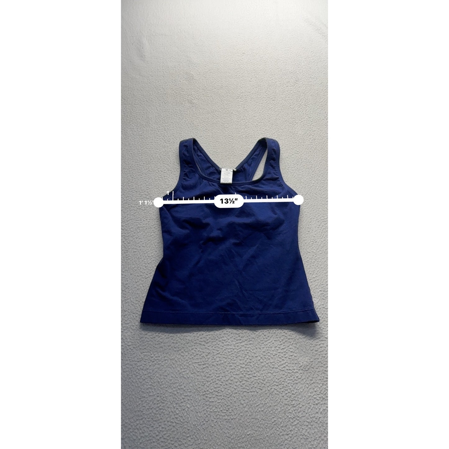 Vintage Jacques Moret Blue Racerback Tank Top M  Womens Activewear #7822