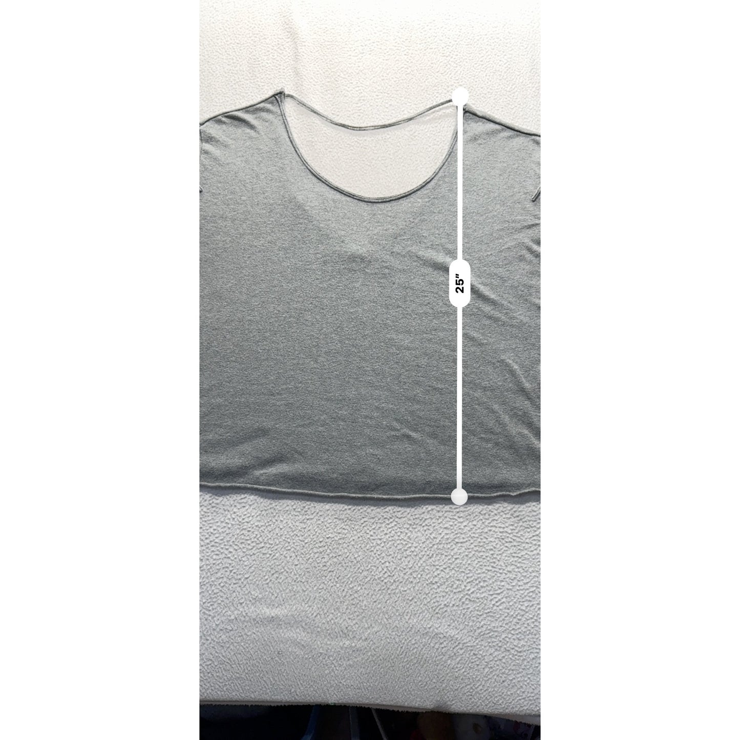 Billabong Gray Fringe-Sleeve Cotton Blend Scoop Neck Top Size L #9731