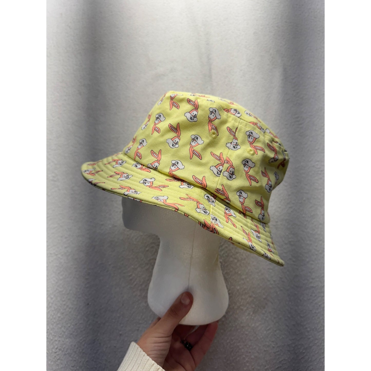 Bugs Bunny Yellow Cartoon Print Bucket Hat Lightweight & Casual Design #9856