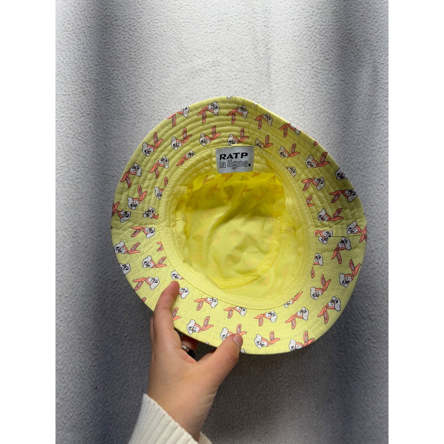 Bugs Bunny Yellow Cartoon Print Bucket Hat Lightweight & Casual Design #9856