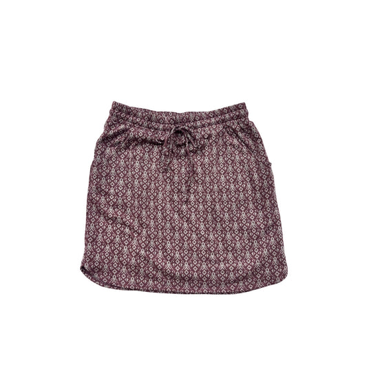 Renee.C Womens Medium Double Layered Burgundy & White Patterned Skirt #6696
