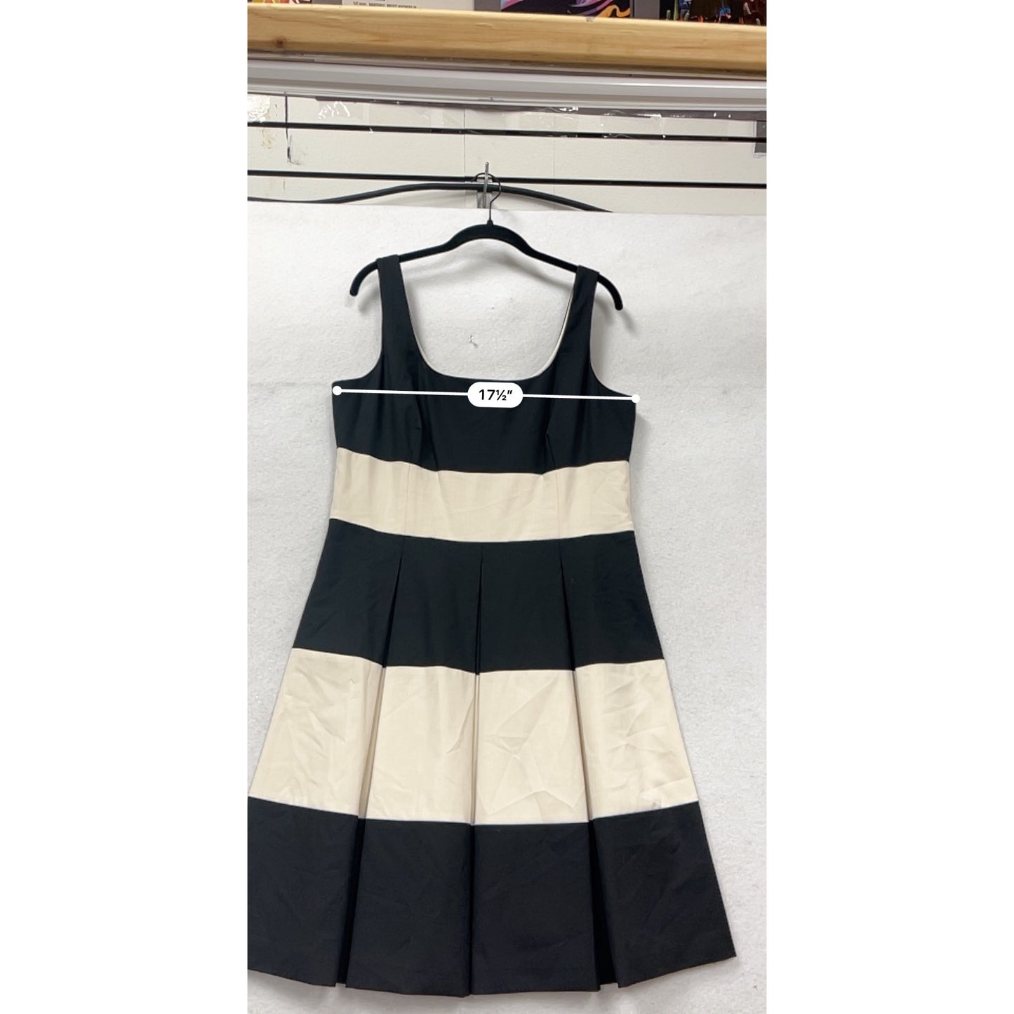 Banana Republic Womens Sleeveless Black & White Striped Dress Size 14 #404A