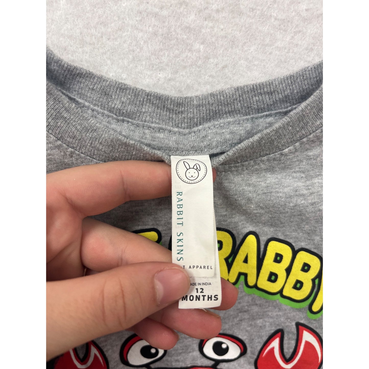 Little Crabby Super Cute Graphic Baby Tee Rabbit Skins 12M #8602