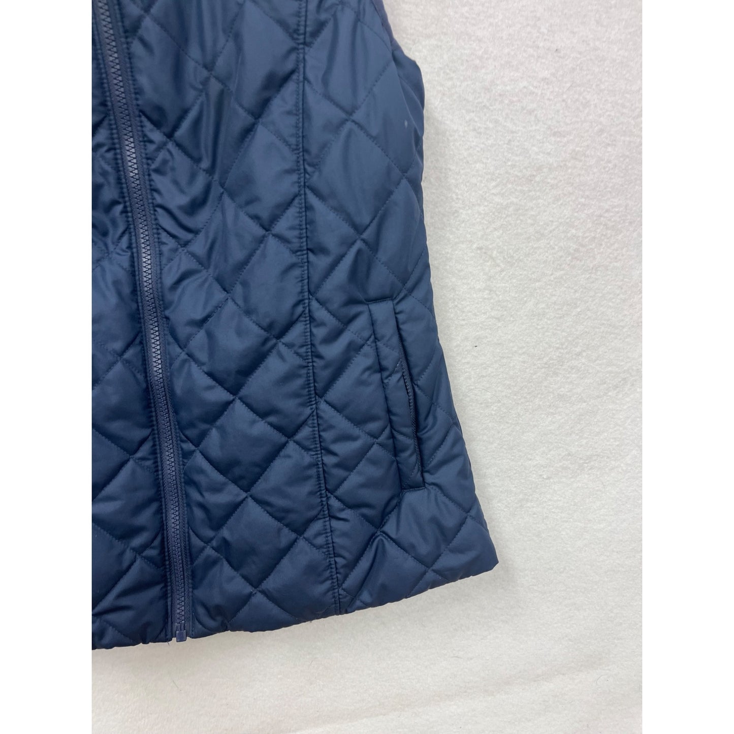 Columbia Womens Small Quilted Navy Vest With Fleece Lining #8165