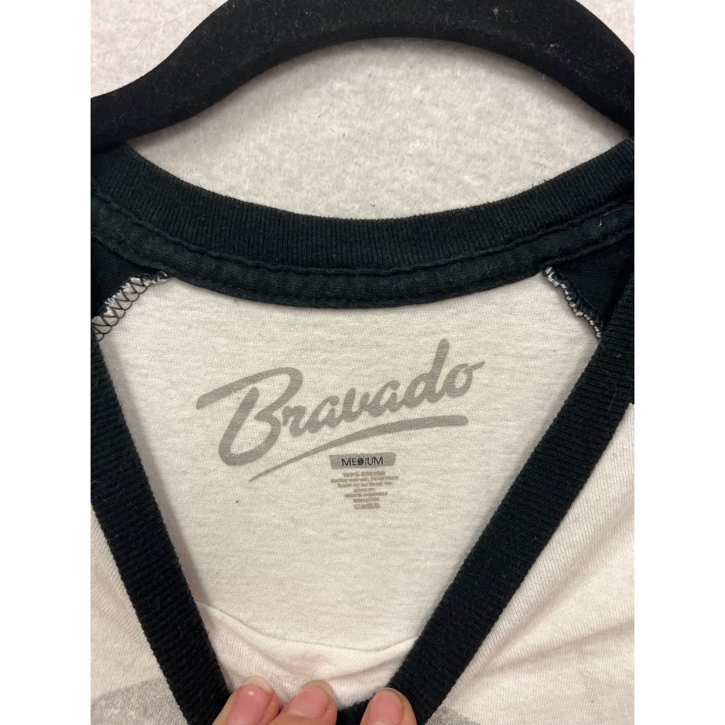 2Pac Long Sleeve Raglan T-Shirt Black & White Bravado Medium #740A