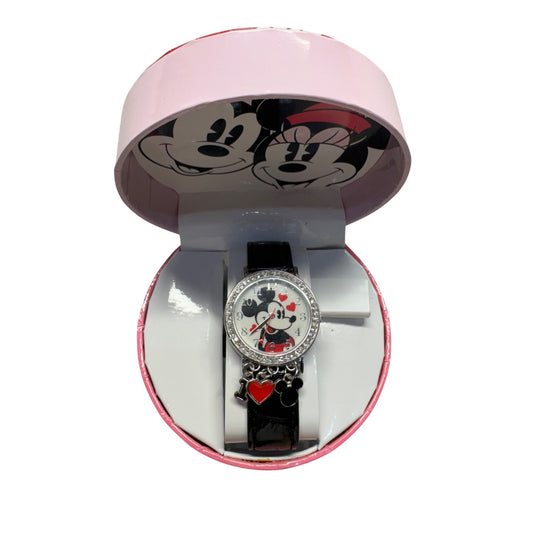 Disney Mickey & Minnie Mouse Watch With Charms & Pink Gift Box #9947
