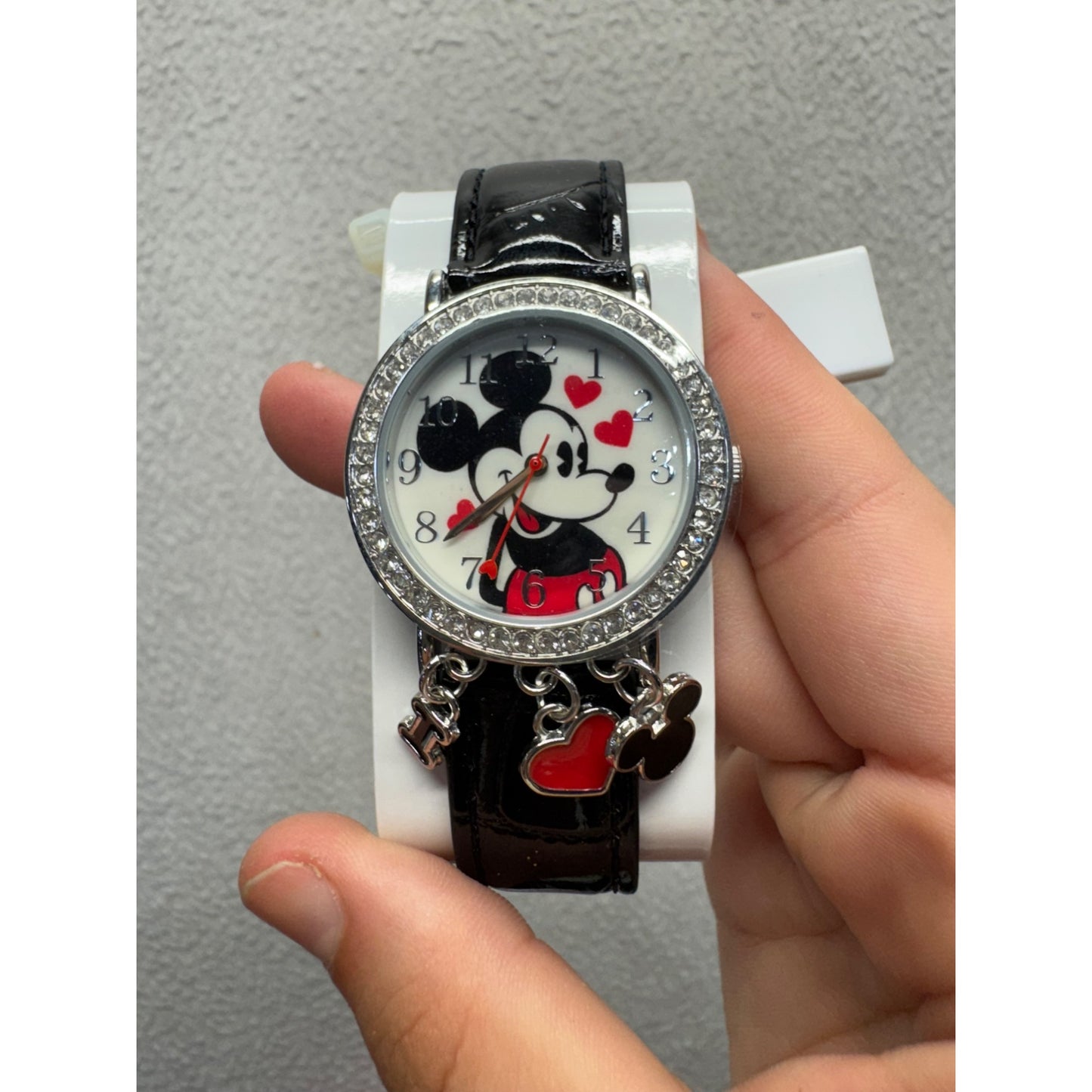 Disney Mickey & Minnie Mouse Watch With Charms & Pink Gift Box #9947