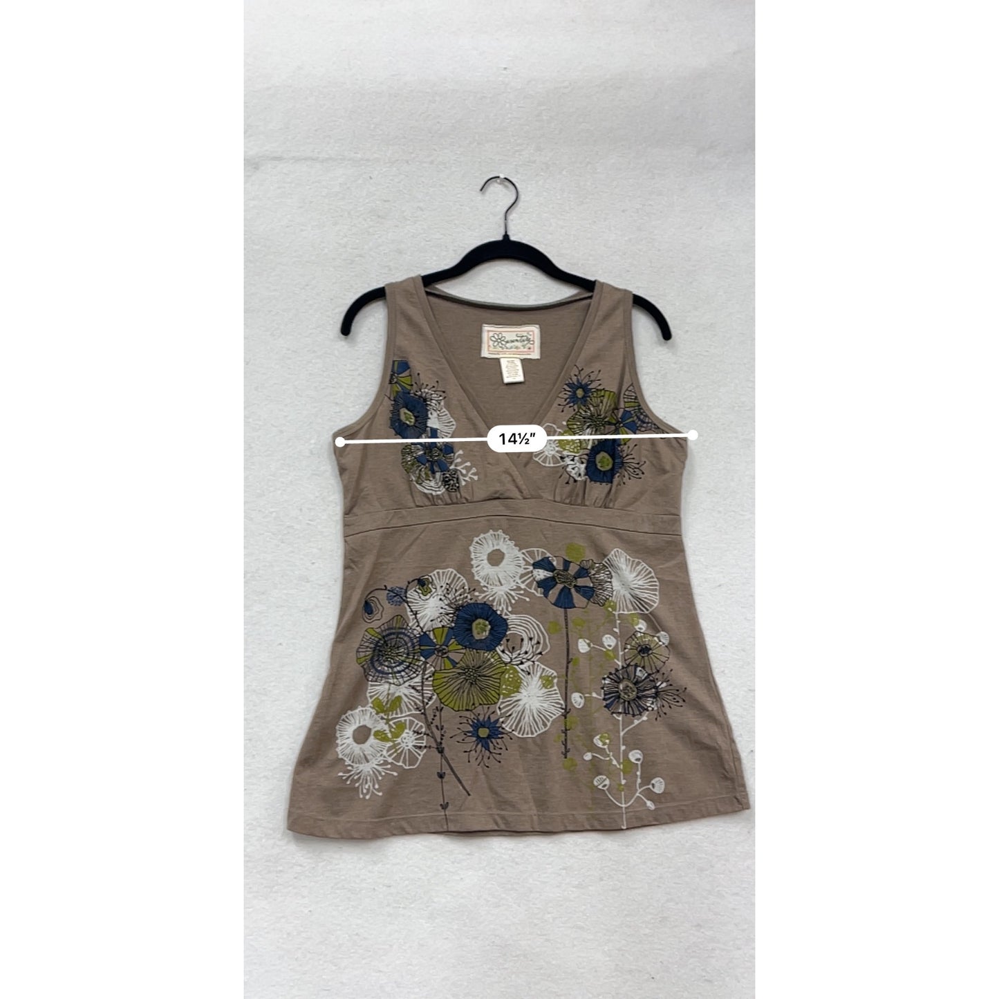 Seventh Avenue Brown Floral Sleeveless Top M #340A