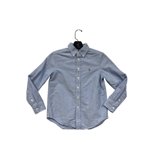 Ralph Lauren Boys Light Blue Button-Down Oxford Shirt Size 8 #6521