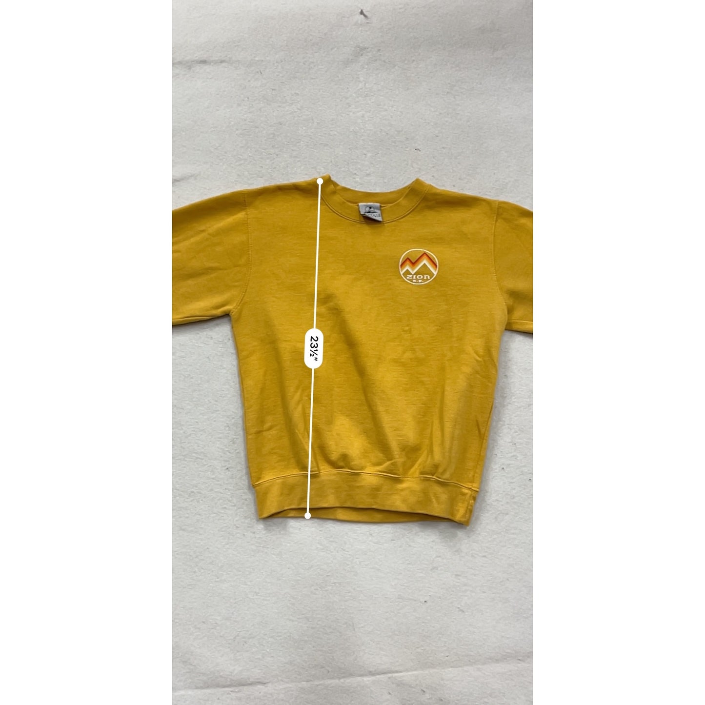 Zion National Park Sweatshirt By Prairie Mountain Small Mustard Yellow #142A