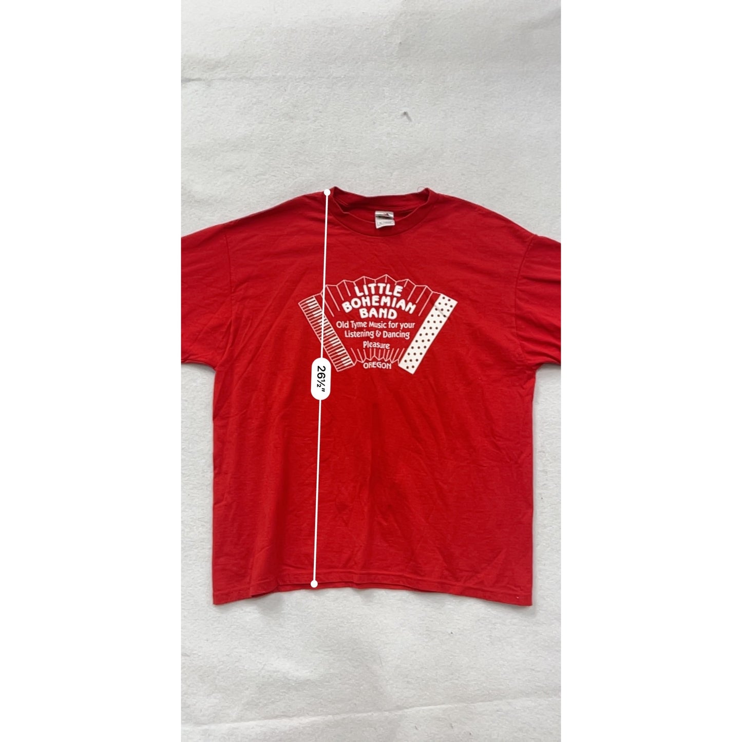 Vintage Fruit Of The Loom Little Bohemian Band Red T-Shirt XL #8717