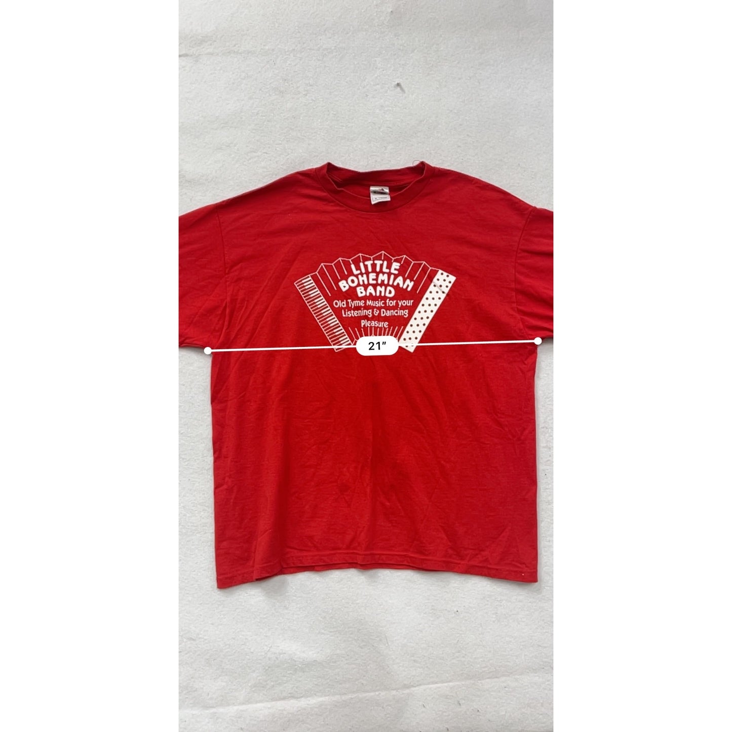 Vintage Fruit Of The Loom Little Bohemian Band Red T-Shirt XL #8717