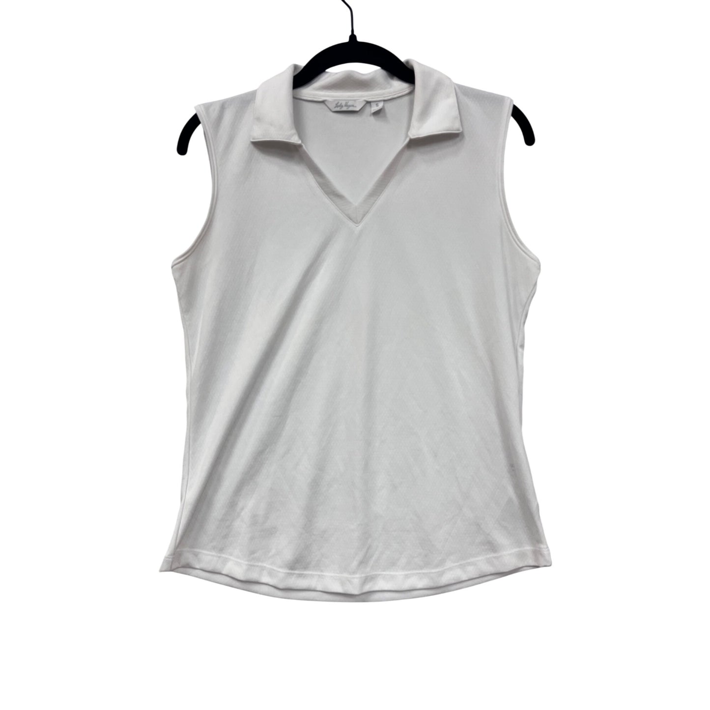 Lady Hagen White Sleeveless Polo Shirt S #8524