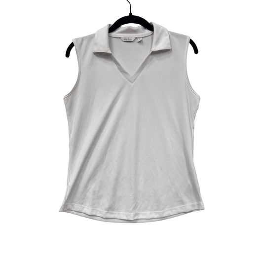 Lady Hagen White Sleeveless Polo Shirt S #8524