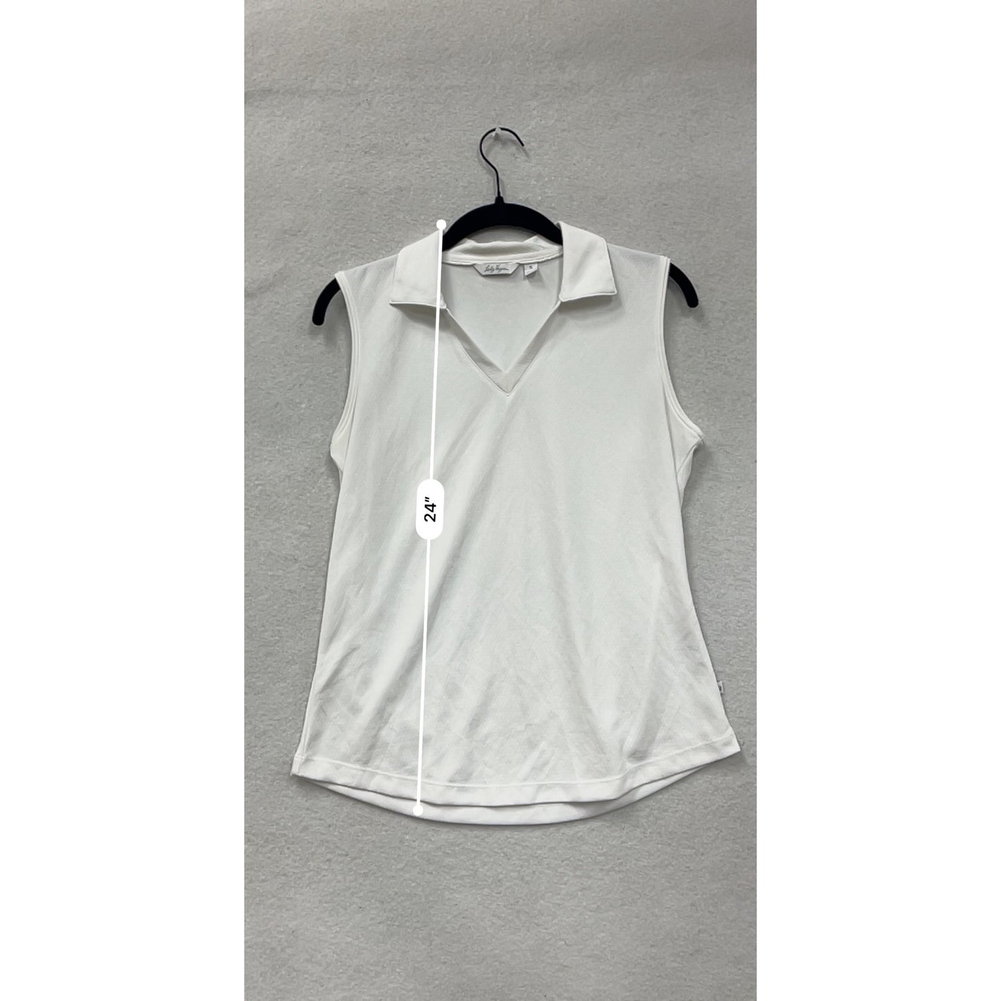 Lady Hagen White Sleeveless Polo Shirt S #8524