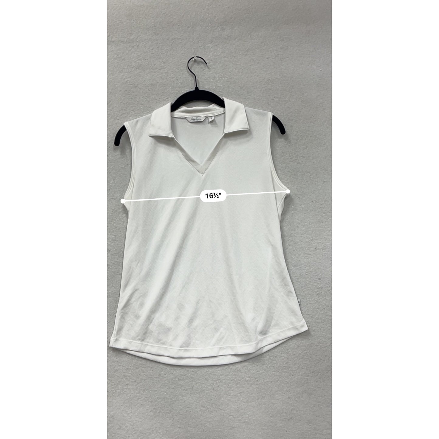 Lady Hagen White Sleeveless Polo Shirt S #8524