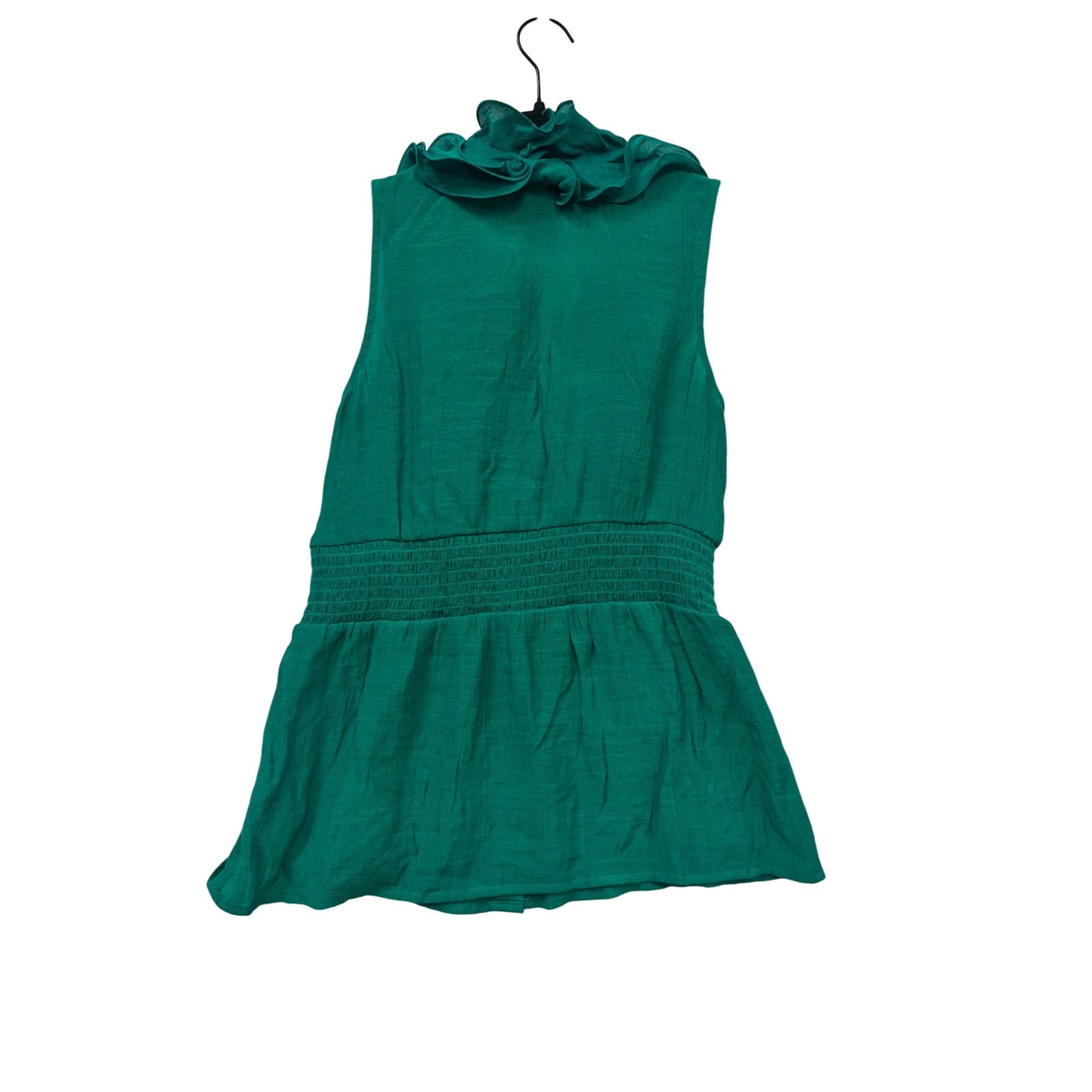 BCX Sleeveless Ruffled Blouse S Green #472A