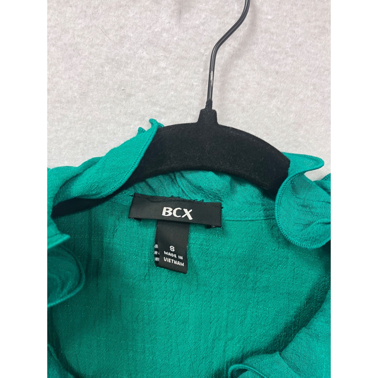 BCX Sleeveless Ruffled Blouse S Green #472A
