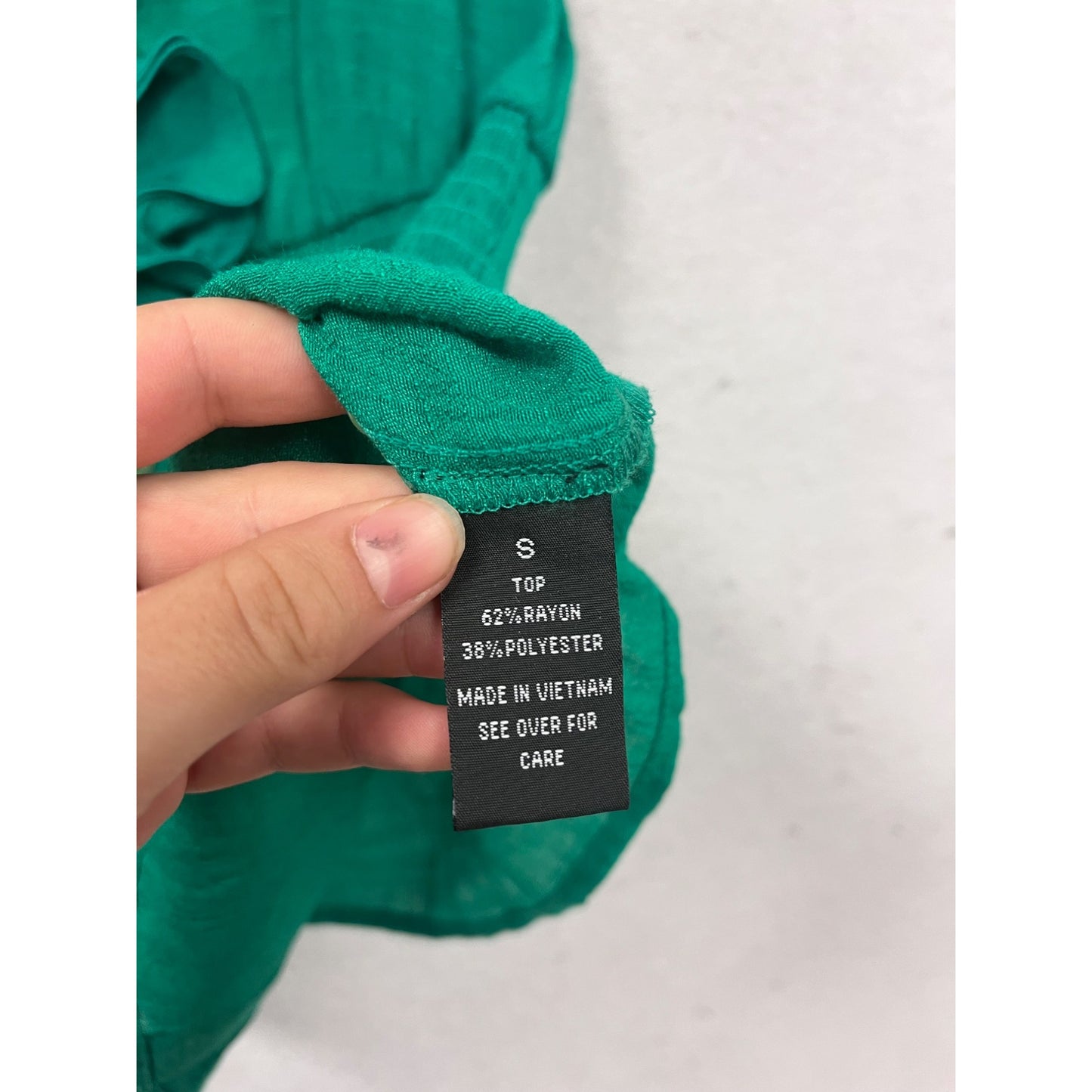 BCX Sleeveless Ruffled Blouse S Green #472A