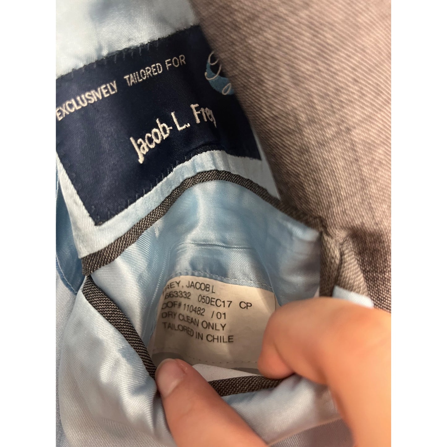 Jacob L. Frey Gray Blazer  Exclusive Tailored Fit #519A