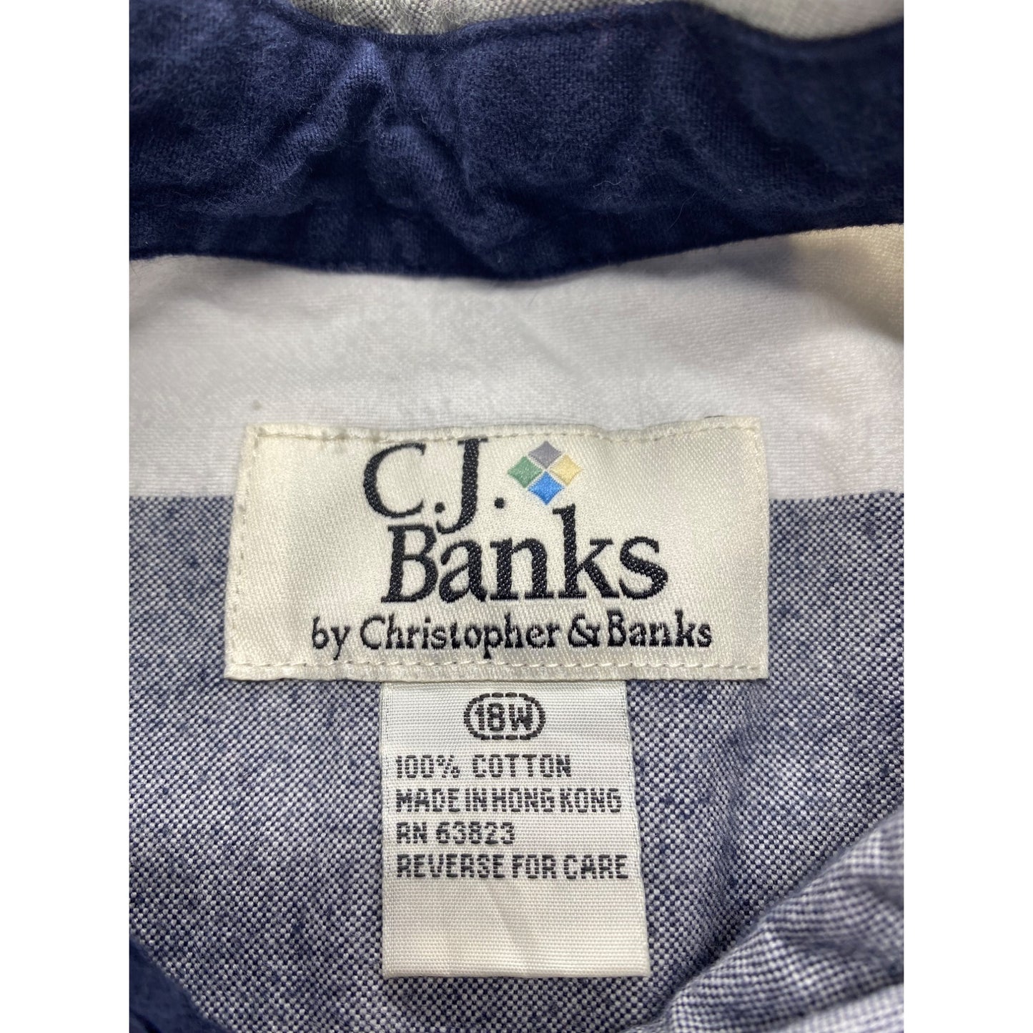 C.J. Banks Womens Vintage Plaid Button-Front Shirt 18W 100% Cotton #7029