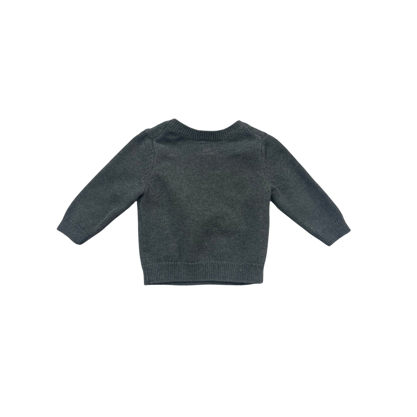 Baby Gap Gray Knit Sweater With Polar Bear Scarf Design 12-18M #131C