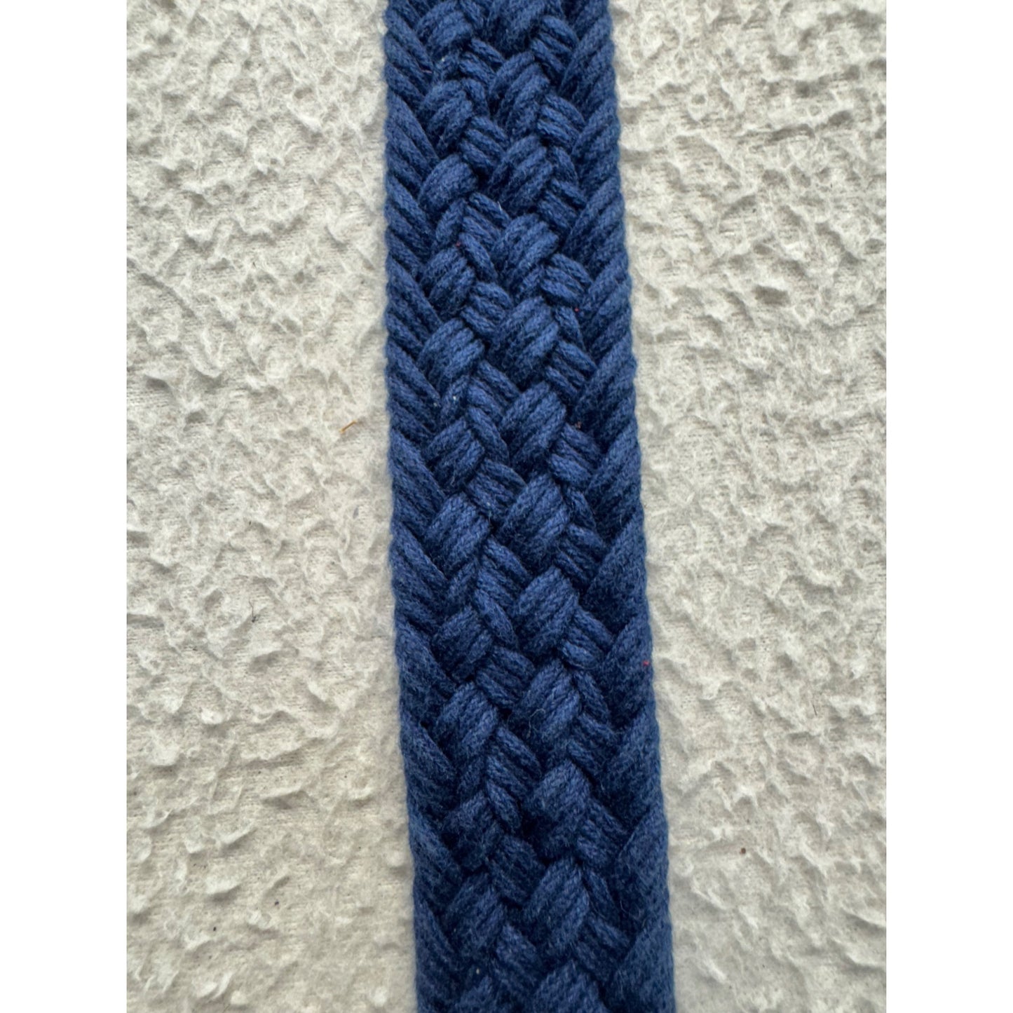 Braided Navy Blue Belt With Brown Leather Accents - Adjustable Unisex #9891