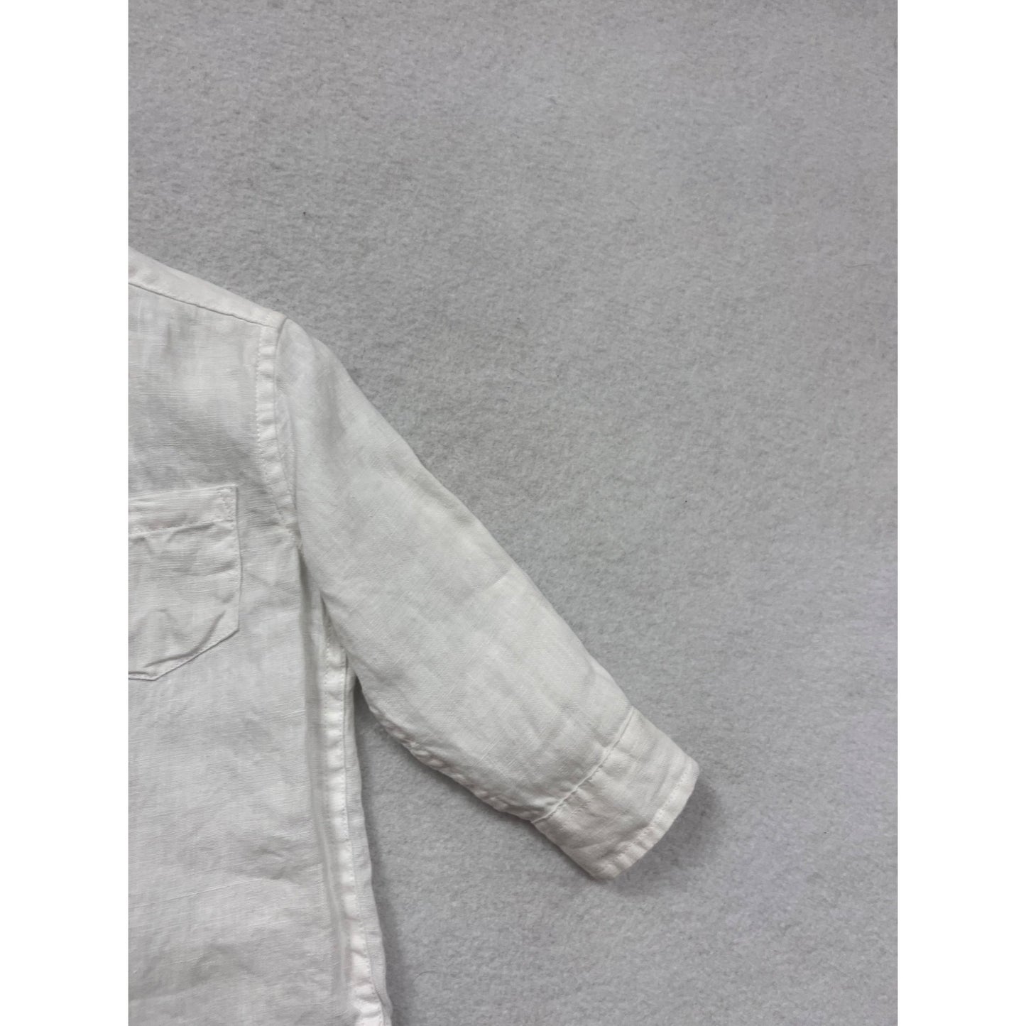 Janie & Jack White Linen Button-Up Shirt 12-18M #8489