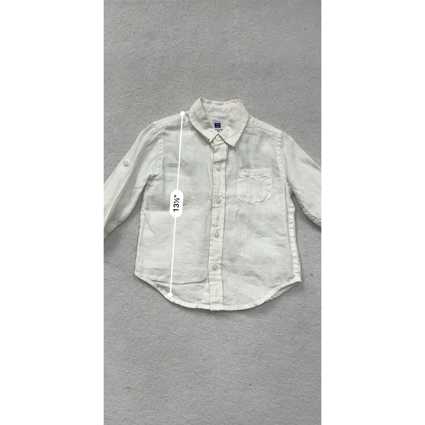 Janie & Jack White Linen Button-Up Shirt 12-18M #8489