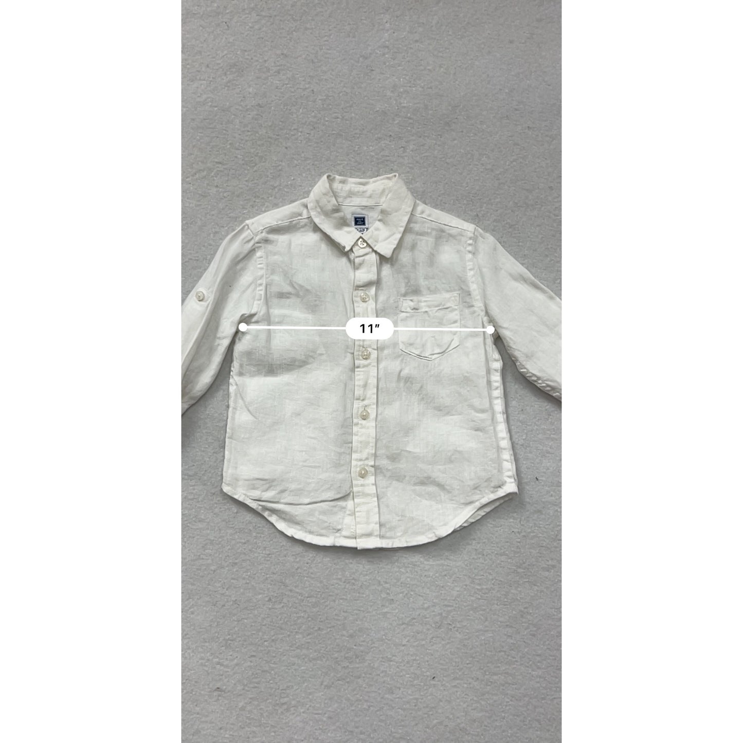 Janie & Jack White Linen Button-Up Shirt 12-18M #8489