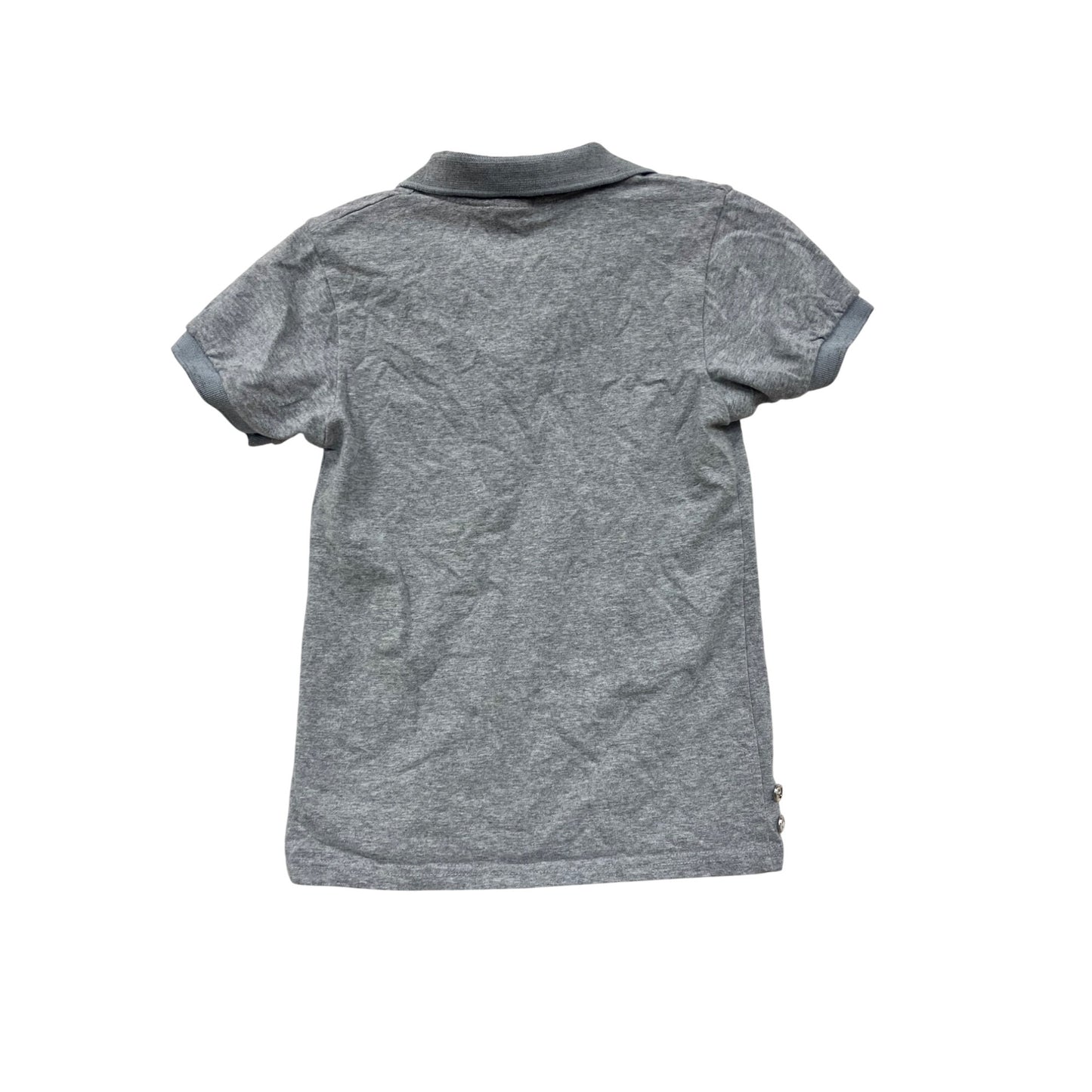 Youth Large Gray Polo Shirt With Tetema Patch & Button Details #8869