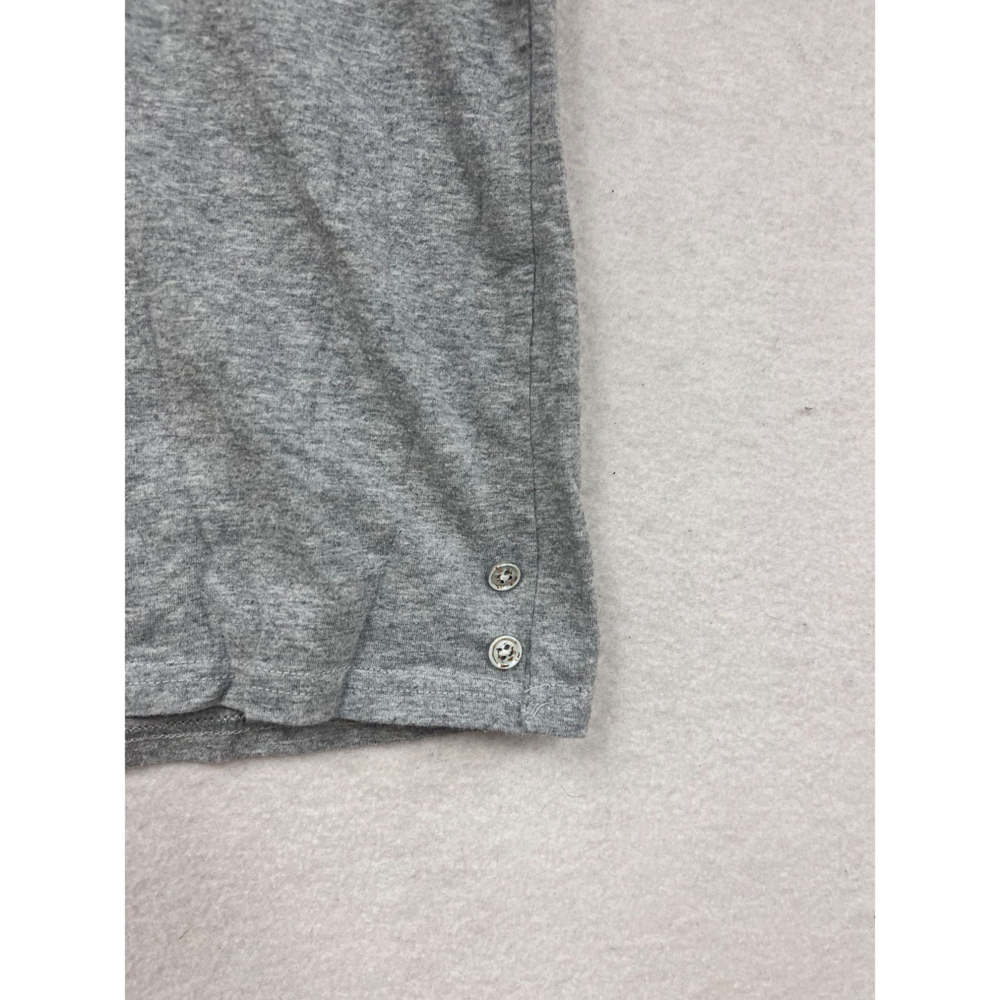 Youth Large Gray Polo Shirt With Tetema Patch & Button Details #8869