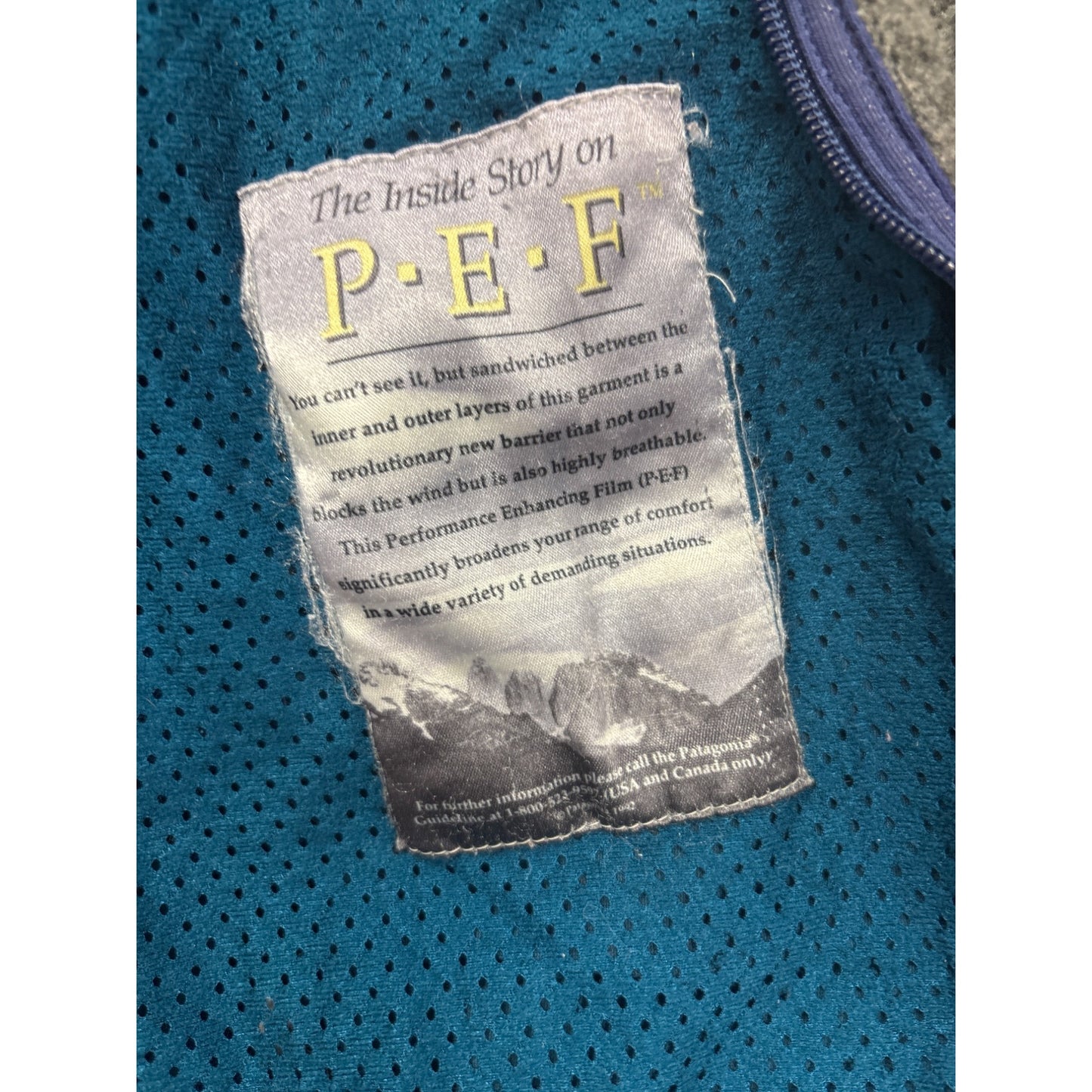 Patagonia Gray Full-Zip Sherpa Fleece Jacket With Blue Accents & Zippered Pockets Mens L Warm & Durable Outdoor Wear #6980