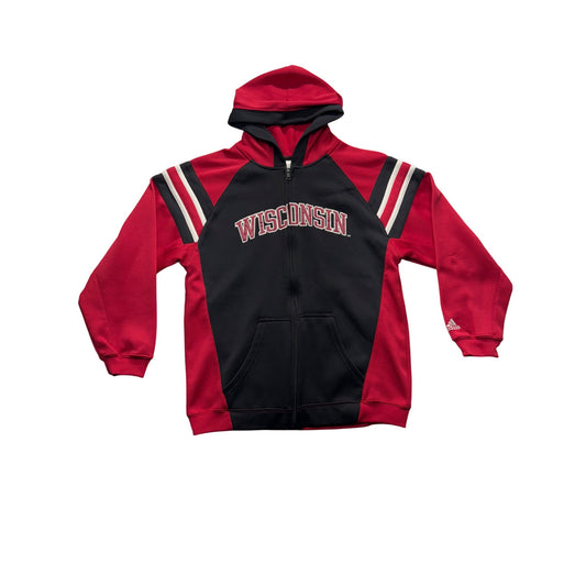 Adidas Youth Wisconsin Hooded Full-Zip Sweatshirt #7425
