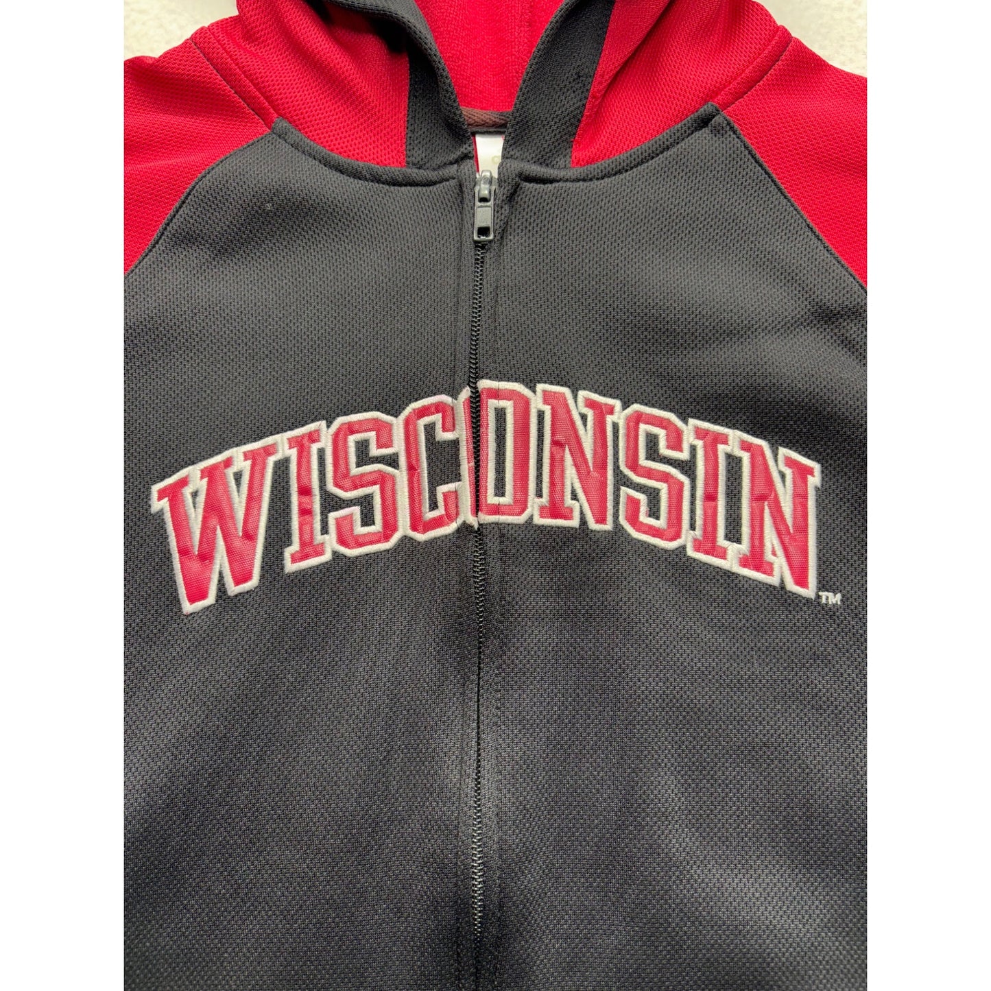 Adidas Youth Wisconsin Hooded Full-Zip Sweatshirt #7425