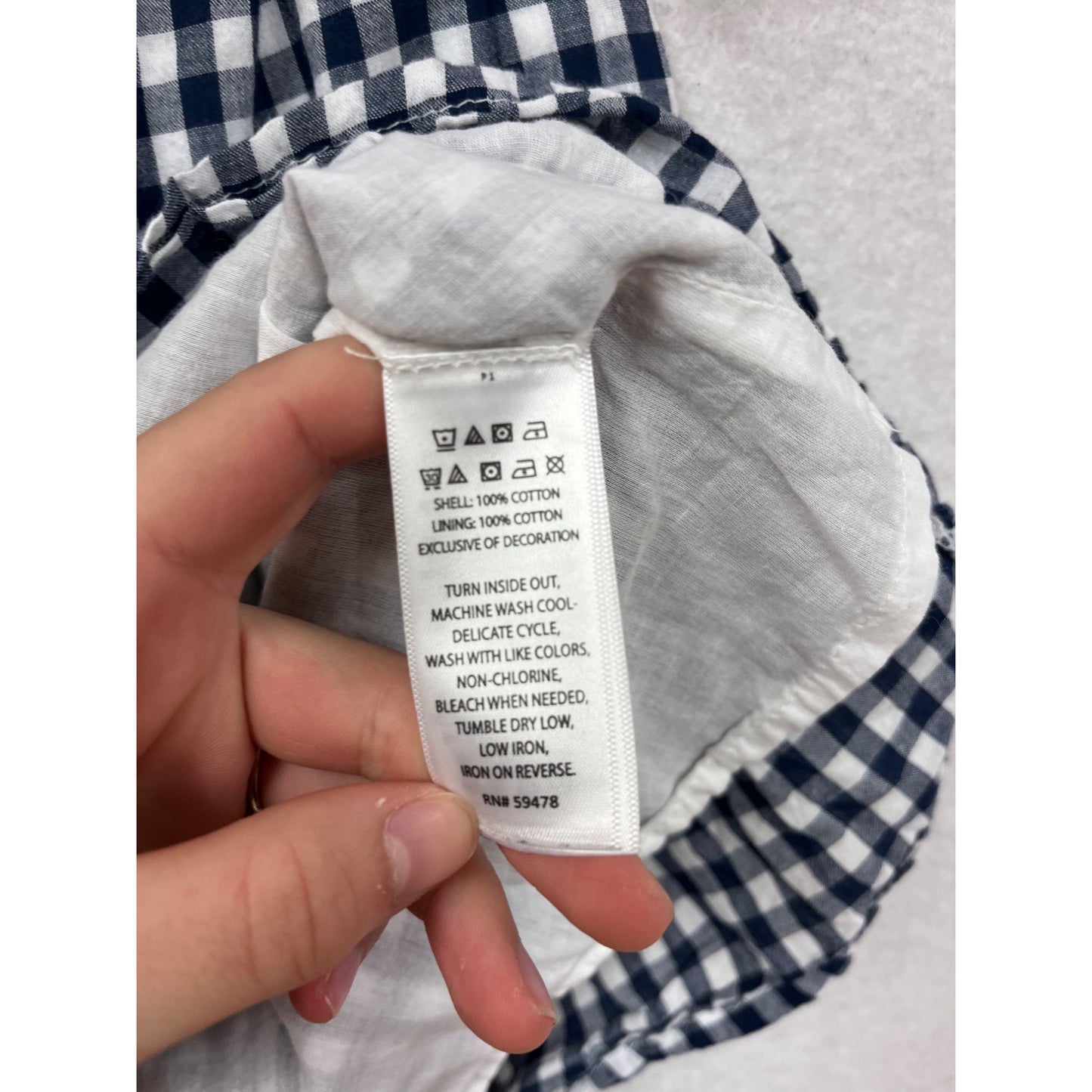 Tommy Bahama 2T Navy Gingham Cotton Dress #8479