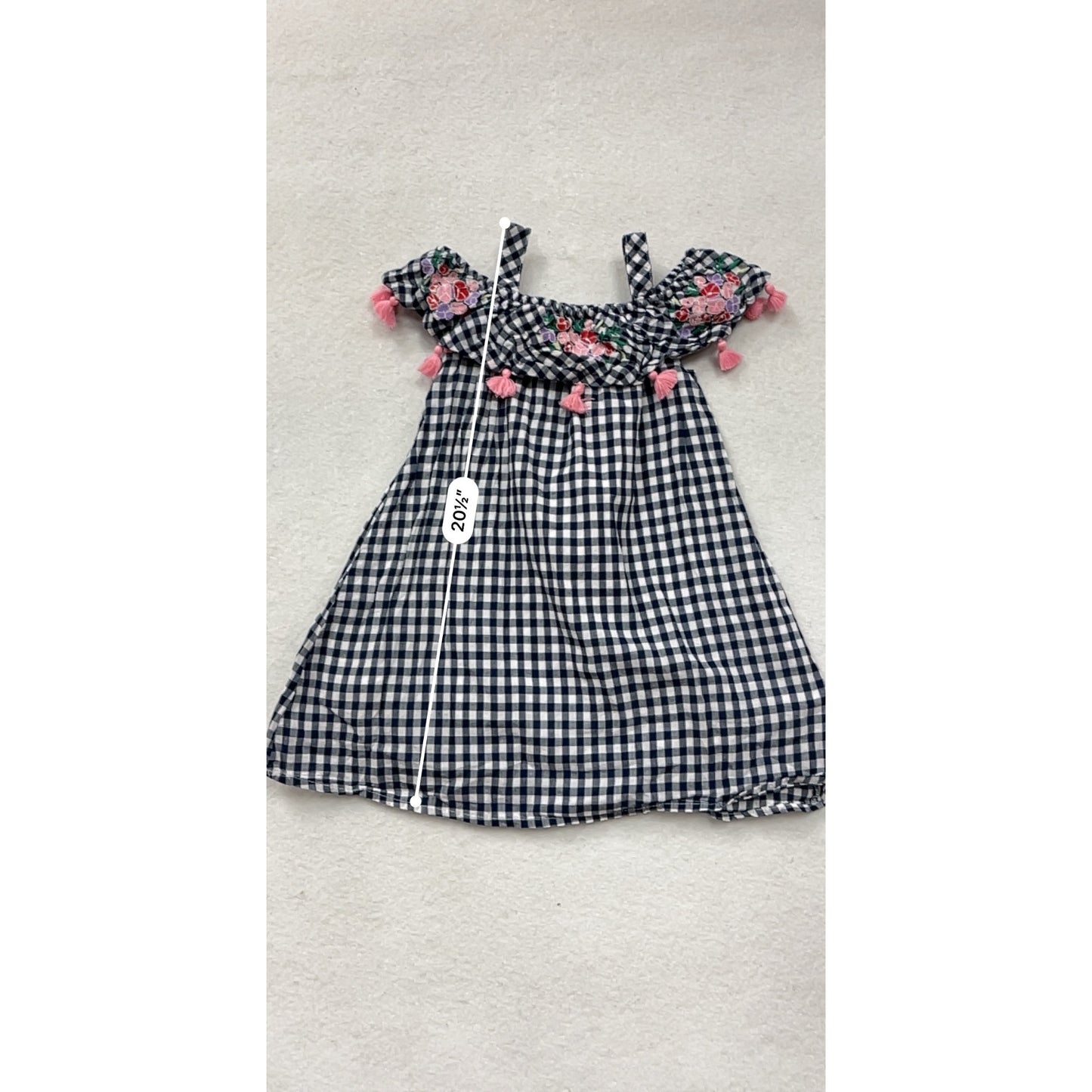 Tommy Bahama 2T Navy Gingham Cotton Dress #8479