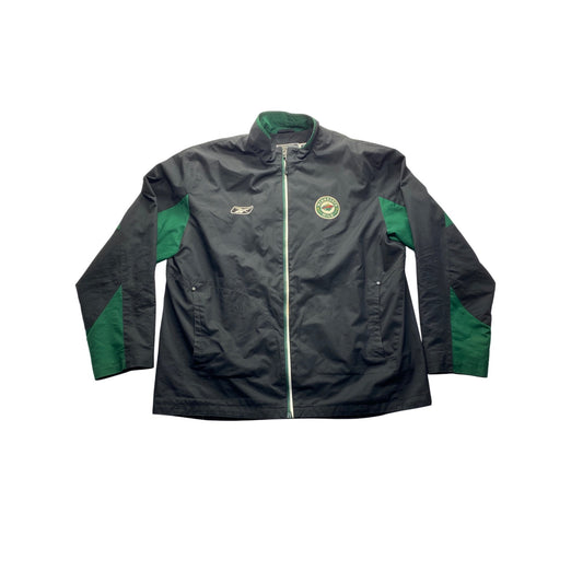 Minnesota Wild Reebok NHL Black & Green Windbreaker Jacket #7174