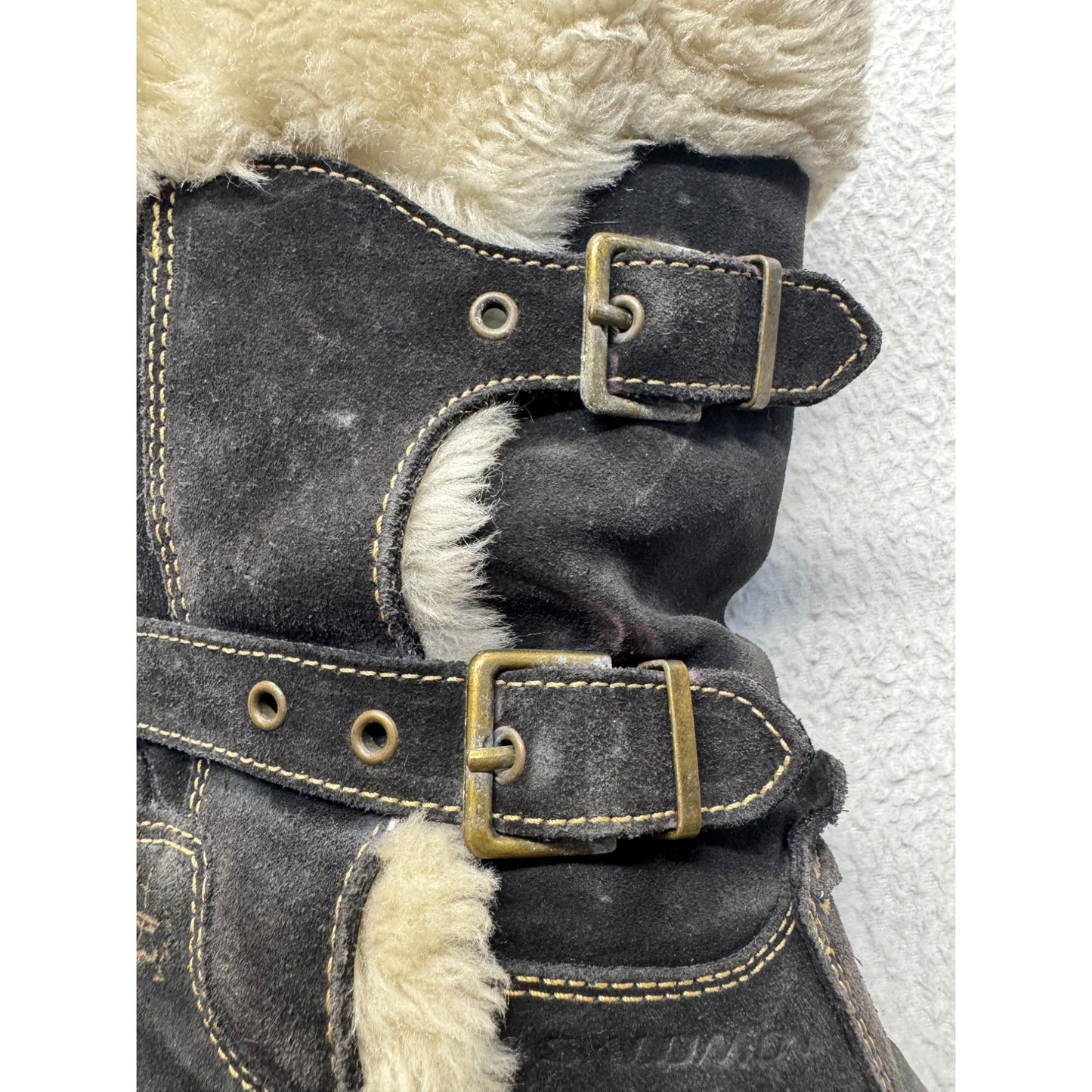 Merrell Black Suede Winter Boots With Faux Fur Lining Size 8 #137B