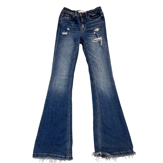 Women’s Mid-Rise Distressed Flared Jeans #2713