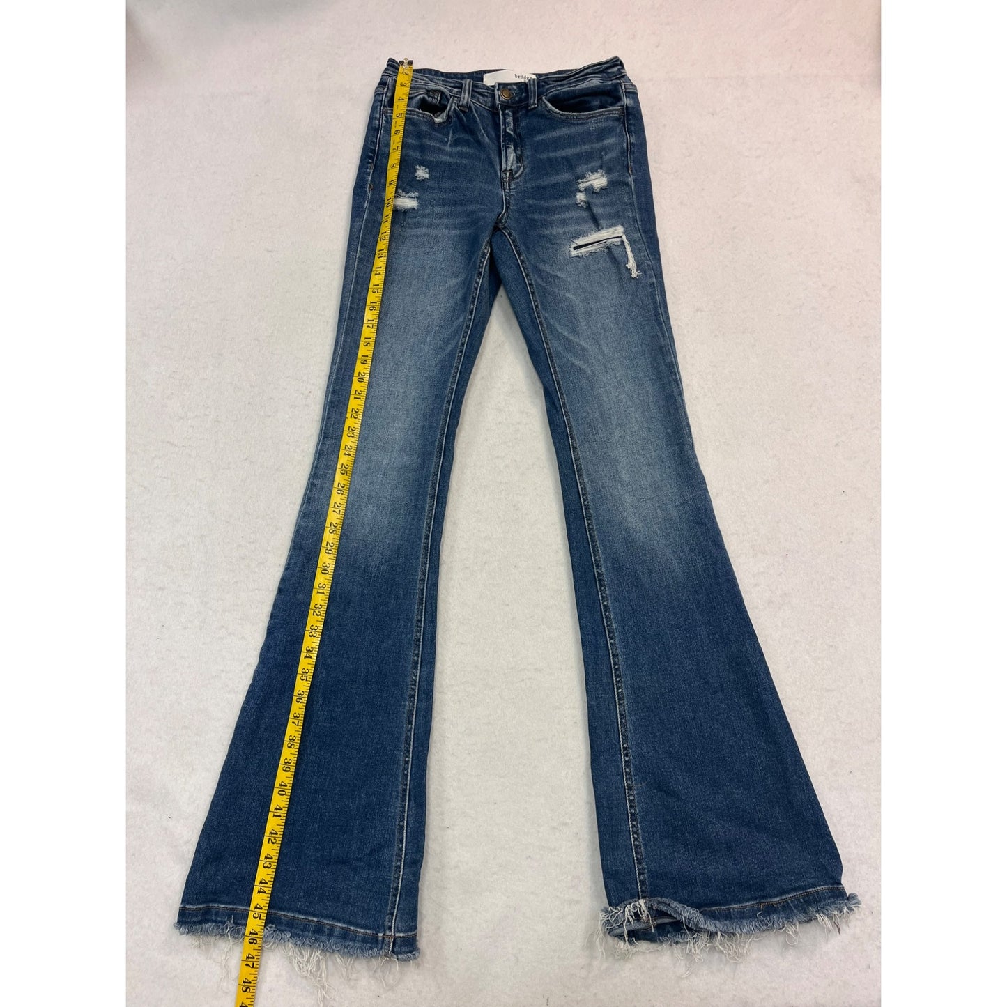 Women’s Mid-Rise Distressed Flared Jeans #2713