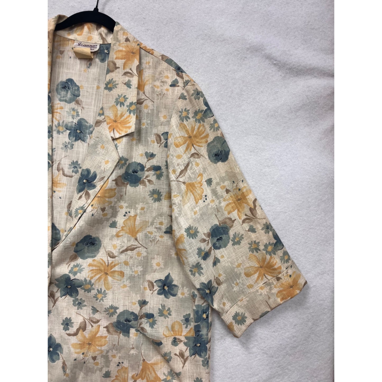 Joanna Plus Womens 2XL Floral Blazer Jacket Beige Teal & Yellow #6947