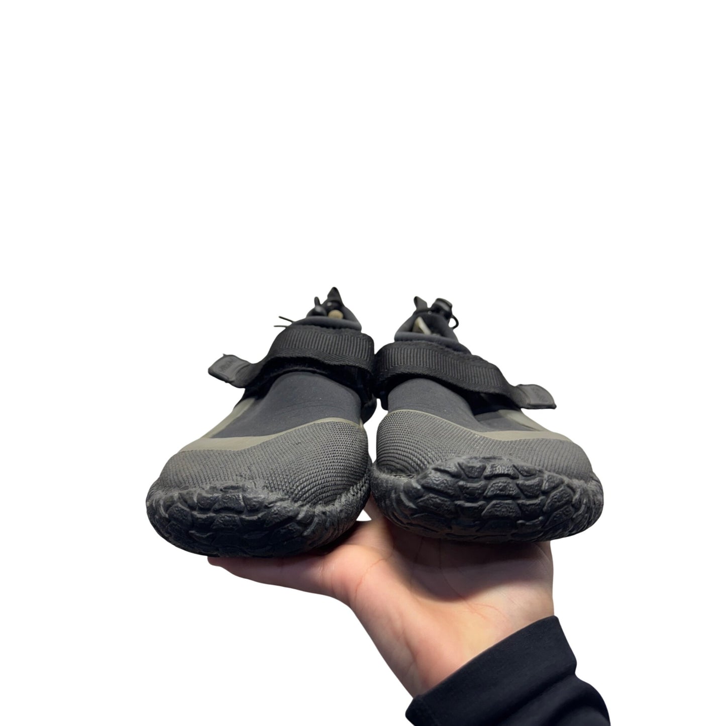 NRS Black & Gray Paddle Wetshoes With Adjustable Straps Neoprene Sole #9702