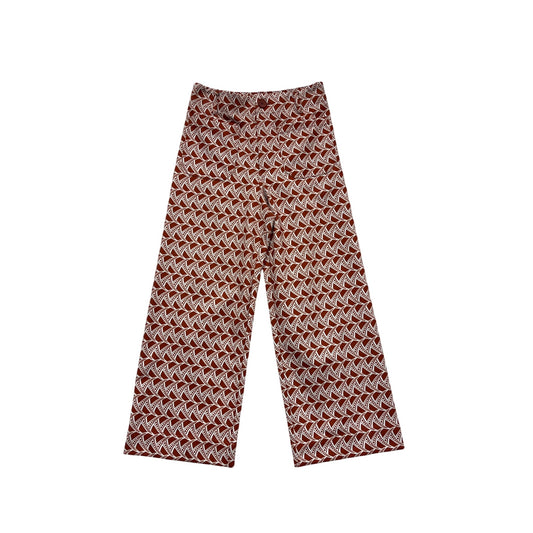 Jones & Co Wide Leg Geometric Print Pants Red/White Size 2 114C